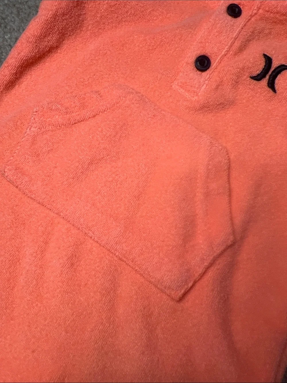 Hurley Neon Coral Hooded Terry Romper